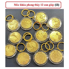 Quà tết sang trọng lì xì Móc khóa Đồng Xu Hình 12 con giáp May Mắn Quà Tặng Phong Thủy LGLSC000448