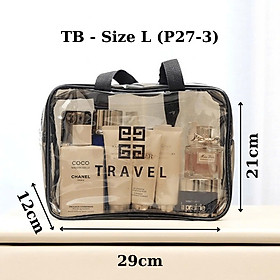 Túi đựng mỹ phẩm du lịch có quai xách mini trong suốt, Túi đựng đồ trang điểm makup chống nước - Chính Hãng