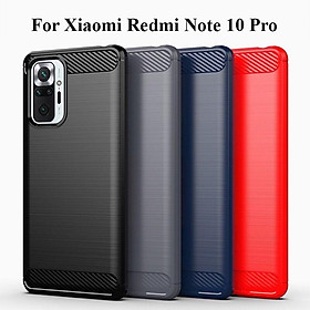 Ốp lưng dẻo dành cho điện thoại Xiaomi Redmi Note 10 / Note 10 pro vân sợi cacbon chống sốc Rugger Amor