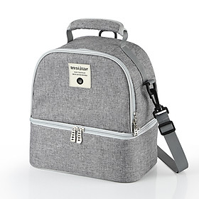 Insular Breastmilk Cooler Bag 3-Layer Design Large Capacity for Breastpump Carry & 3 Feeding Bottles Baby Bottle Bag