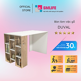 Bàn làm việc, bàn học gỗ hiện đại SMLIFE Duval  | Gỗ MDF dày 17mm chống ẩm | D120xR60xC75cm - Màu