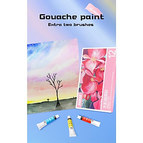 Màu bột Gouache dạng tuýp 12ml BAOKE - 12/18/24 màu - 1 hộp -WP802