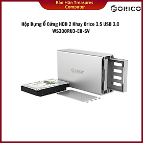 Mua Hộp Đựng Ổ Cứng HDD 2 Khay Orico 3.5   USB 3.0 WS200RU3-EU-SV - Bạc - Hàng Chính Hãng