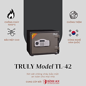 Két Sắt Chống Cháy Gia Đình TRULY TL-42 Chống Cháy, Chống Trộm Công Nghệ Hàn Quốc 75kg Bảo Hành 5 Năm - Hàng Chính Hãng