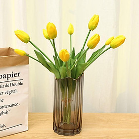 Hoa giả trang trí, Hoa tulip nhiều màu cao cấp giống thật 99% decor phụ kiện chụp ảnh