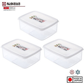 Mua Bộ 03 chiếc hộp thực phẩm chữ nhật Nakaya 3000ml hàng nội địa Nhật Bản