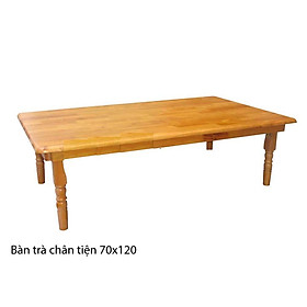 Mua Bàn Trà Chân Tiện (70cm x 120cm) Gỗ Tự Nhiên 100%- Vàng