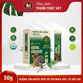 Đường Dừa Nước Hữu Cơ Vietnipa Hộp 50g - Thực Phẩm Bổ Sung Dinh Dưỡng Cho Cả Gia Đình, Người Tiểu Đường, Ăn Kiêng, Ăn Chay, Hàm Lượng Vitamin Và Muối Khoáng Cao