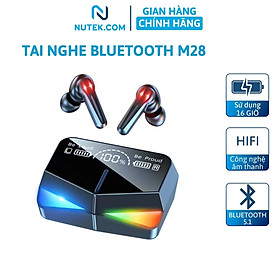 Mua Tai nghe không dây NUTEK M28 bluetooth gaming V5.1 điều khiển cảm ứng âm thanh sống động  pin trâu