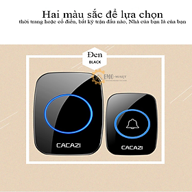 Chuông không dây Cacazi A10, Tặng kèm 3 pin AA - Kết nối không dây - Với 36 kiểu nhạc chuông mới mẻ