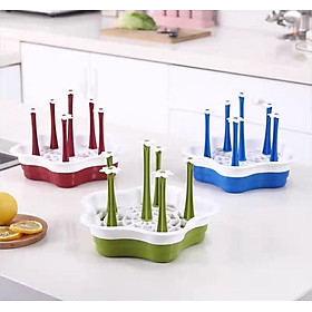 Mua Khay Úp Ly Nhựa 6 Nhánh 8 nhánh Hình Hoa Tiện Dụng MVN 6218-19