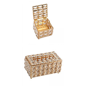 2Pcs Jewelry Box Trinket Keepsake Treasure Storage Case & Tissue Box Covers