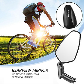 Bike Mirror Rearview, Handlebar Mount Rearview Mirror Wide Angle,Safety Convex Glass for Mountain Road Bike, Adjustable Rotation 360° Rear View Mirror
