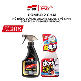 [COMBO] Phủ Bóng Sơn Luxury Gloss W-207 & Vệ Sinh Sơn Ôtô Stain Cleaner Strong R-141 SOFT99