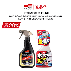 Phủ Bóng Sơn Luxury Gloss W-207 & Vệ Sinh Sơn Ôtô Stain Cleaner Strong R-141 SOFT99