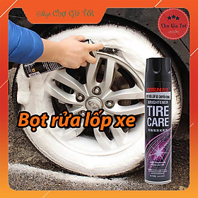 Chai xịt bọt dung dịch rửa lốp ô tô xe máy chuyên dụng 650ml
