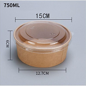 Mua Bát giấy kraft đựng thức ăn có nắp 750ml-1000ml (set 10 hộp)