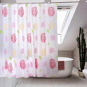Mua Rèm Phòng Tắm / Rèm Cửa Sổ Trằng Họa Tiết Hoa Cúc Đỏ 180cm X 180cm Loại 1