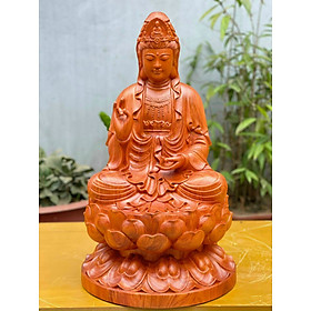Tượng Phật Bà Quan Âm gỗ hương nguyên khối nhiều kích thước
