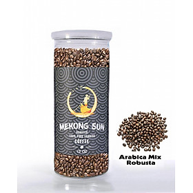 Cà Phê hạt rang Mekong Sun  -  Loại Arabica mix Robusta  Nguyên Chất , Hủ 340g