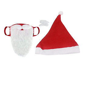 Santa Claus Beard Cover Hat Supplies Costume for Christmas Cosplay Party