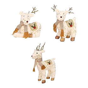 3Pcs Christmas Reindeer Stuffed Animal Creative Plush Elk