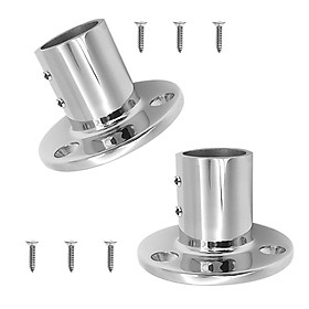 2pcs/set Stainless Steel Boat Hand Rail Fitting 25mm Round Stanchion Base