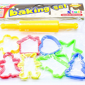 Bộ đồ chơi - Đầu bếp nhí - Baking set Sato có thể chơi với đất nặn Bibebo