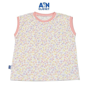 Áo ngắn tay bé gái họa tiết Hoa Nhí hồng thun giấy - AICDBGGVF4MT - AIN Closet