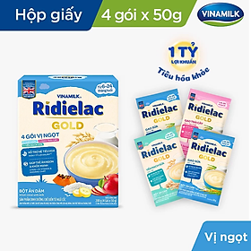 COMBO 2 HỘP BỘT ĂN DẶM RIDIELAC GOLD 3 VỊ NGỌT - HỘP GIẤY 200G