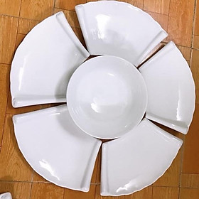 Mua BỘ ĐĨA HOA MẶT TRỜI TRẮNG BÁT TRÀNG️ ĐĨA NGHỆ THUẬT