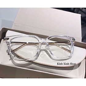 Kính mắt thời trang cho nam và nữ dáng vuông basic trắng trong 