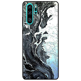 Ốp in cho Huawei P30 Pro Đá Trắng Đen - Hàng chính hãng