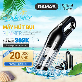 Máy Hút Bụi Cầm Tay Không Dây Sử Dụng Pin Sạc DAMAS DA113C - Hút bụi khô và nước tiện dụng - Sử dụng cho gia đình và xe hơi - Công suất mạnh mẽ lên tới 120W - Hàng Chính Hãng