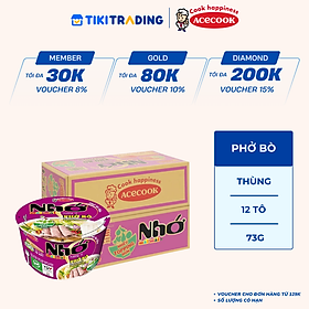Thùng 12 Tô Phở Bò Nhớ Mãi Mãi 73g