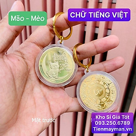 Móc Khóa Đồng Xu Con Mèo - Mão , mặt chữ Lộc may mắn, Lì Xì Tết 2023, Tiền lì xì tết 2023 , NELI