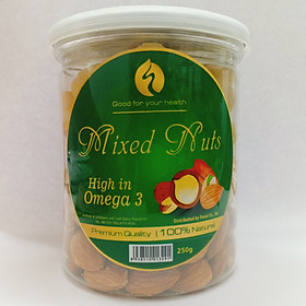 Combo Mixed Nuts 4 loại hạt dinh dưỡng tách vỏ 250g (Hạt óc chó VÀNG ,hạnh nhân ,macca , Hạt Điều) 