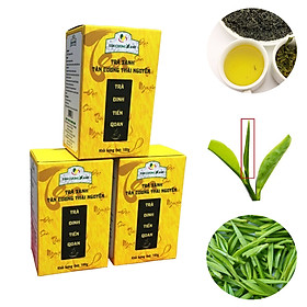 Hình ảnh Combo 03 hộp trà đinh tiến quan 100 gram - Trà xanh tân cương thái nguyên