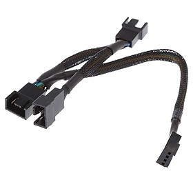 4 Pin Fan Power Cable PWM Fan Splitter Lead 1 to 3 Adapter Black Sleeved