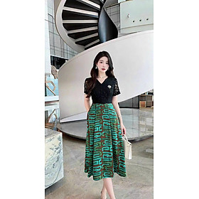 ĐẦM XÒE REN PHỐI LỤA KÈM PK CAO CẤP