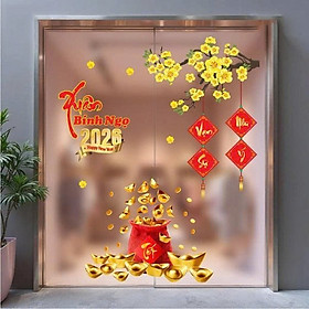 Mua (HCM) Decal dán kính trang trí tết xuân Bính Ngọ 10 Binbin TTT10 decor văn phòng  nhà hàng khách sạn