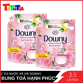 Hình ảnh Combo 2 Túi Nước Xả Vải Downy Bung Toả Hạnh Phúc (HỒNG) Túi 3.5L x2