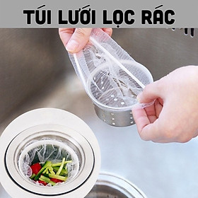 Sét 100 túi lọc rác ,chặn rác bồn rửa chén ,dạng lưới siêu bền ,có chun 2 đầu co giãn ,chống tắc nghẽn 