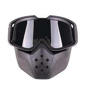 Motorcycle Retro Goggles Glasses Outdoor Sports Anti-sand with Detachable Motorcycle Mouth Filter