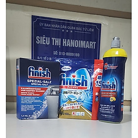 Combo Viên rửa bát Finish nhật 150 viên + muối rửa bát finish 1.5kg + nước làm bóng bát finish 800ml - Combo 150 viên+muối 1.2kg+bóng 800ml
