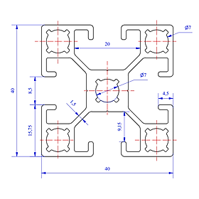 Mua Nhôm định hình 40x40 (LWA-440481747-2) - Miễn phí cắt theo kích thước yêu cầu (Giá đã bao gồm VAT)