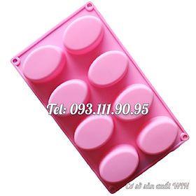 Mua Khuôn silicon làm bánh  rau câu 8 hình Oval - Mã số 1052