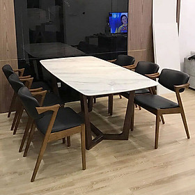 Bộ bàn ăn mặt đá 6 ghế chân hươu cao cấp BAMSF16 Juno Sofa Kích thước 1m6 x 80cm