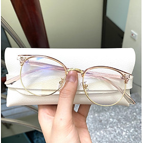 Gọng kính cận nửa viền dáng tròn Udany 5005 - kính mắt nam nữ màu sắc sang chảnh, HOT TREND
