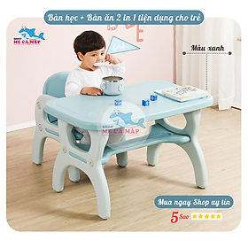 Bộ bàn học cho bé 2 in 1 , Nhựa nguyên sinh cao cấp dày dặn chắc chắn